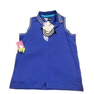 Jamie Sadock Women’s Petite Purple Cobalt Sleeveless Tank Shirt Golf Polo Tennis